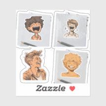 En dekal för en grupp galna animefigurer