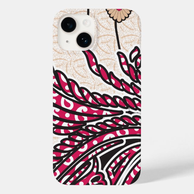 En dekorativ paisley-design med levande rött och s (Baksida)
