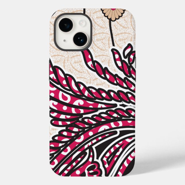 En dekorativ paisley-design med levande rött och s (Baksida)