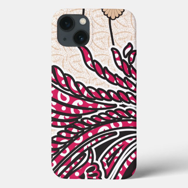 En dekorativ paisley-design med levande rött och s (Baksida)