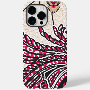En dekorativ paisley-design med levande rött och s