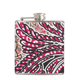 En dekorativ paisley-design med levande rött och s fickplunta