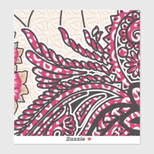En dekorativ paisley-design med levande rött och s klistermärken