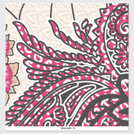 En dekorativ paisley-design med levande rött och s klistermärken