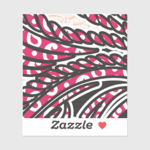 En dekorativ paisley-design med levande rött och s klistermärken