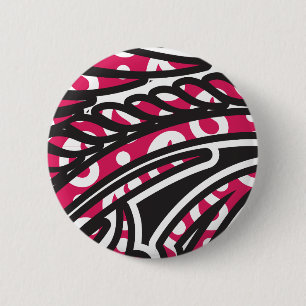 En dekorativ paisley-design med levande rött och s knapp