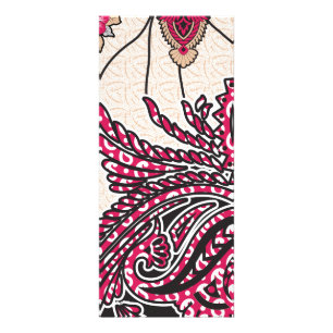 En dekorativ paisley-design med levande rött och s reklamkort