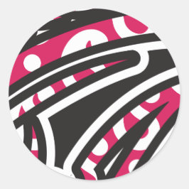 En dekorativ paisley-design med levande rött och s runt klistermärke