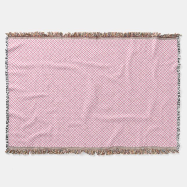 En dekorativ rosa kastfilt med ett subtilt  filt (Framsidan)