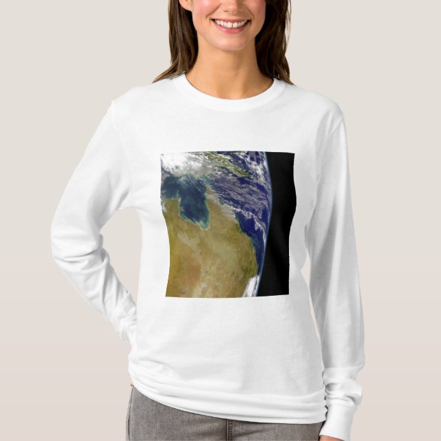 En del av jorden som visar Australien Tee Shirt (Framsida)