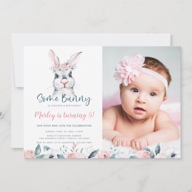 En del Bunny har födelsedag, vilken ålder som hels Inbjudningar (Framsida)