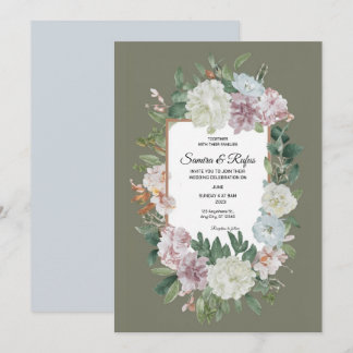 En delikat traditionell bröllopsinbjudan inbjudningar