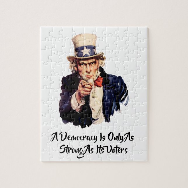 En demokrati är bara lika stark som sina väljare pussel (Vertikal)