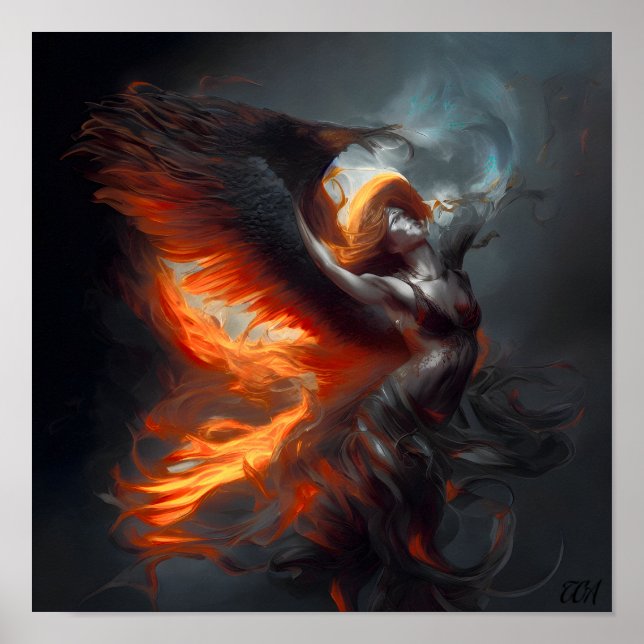 En demonisk flicka som flyger i Himlar Poster (Framsidan)