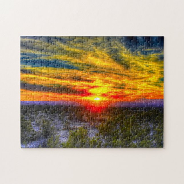 En Desert Sunset Texas. Pussel (Horisontell)