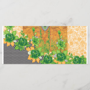 en design av en grön och gul väggbonde meny
