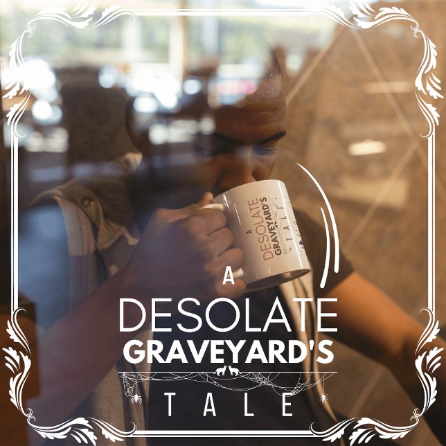 En Desolat Graveyards Tale Kaffemugg (A Desolate Graveyard's Tale cover from The Beekeeper Store)