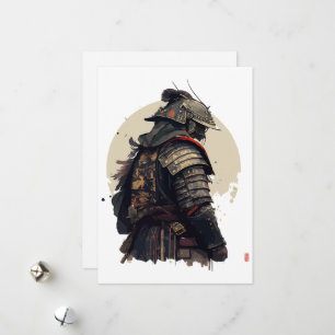 En detaljerad illustration av samurai julkort