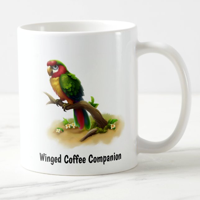 En digital målning av en akut militärmakaw kaffemugg (Skapare uppladdad)