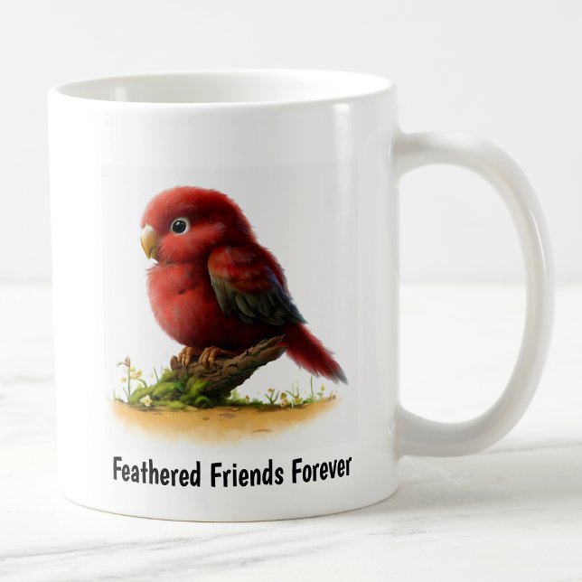 En digital målning av en Crimson Rosella-papegoja Kaffemugg (Skapare uppladdad)
