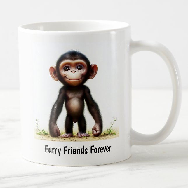 En digital målning av en Cute Chimpans Kaffemugg (Skapare uppladdad)