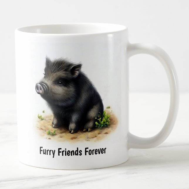 En digital målning av en Cute Farm Hog Kaffemugg (Skapare uppladdad)