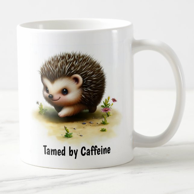En digital målning av en Cute Hedgehog Kaffemugg (Skapare uppladdad)