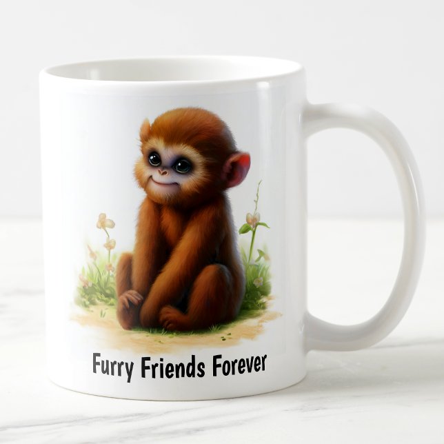 En digital målning av en Cute Howler-apa Kaffemugg (Skapare uppladdad)