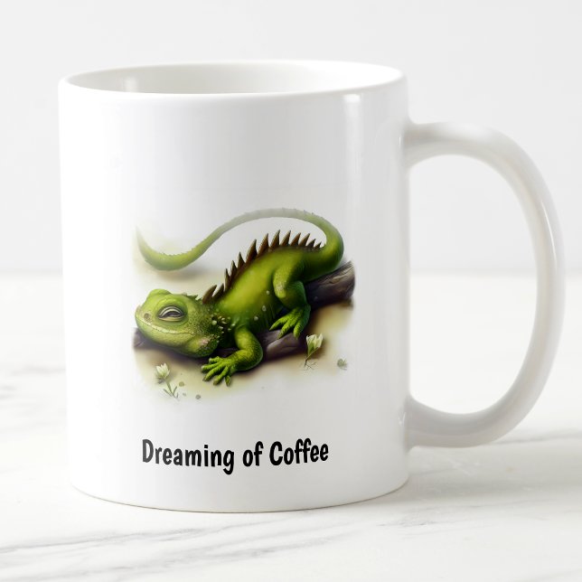En digital målning av en Cute Iguana Kaffemugg (Skapare uppladdad)