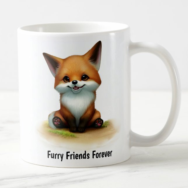 En digital målning av en Cute Island Fox Kaffemugg (Skapare uppladdad)