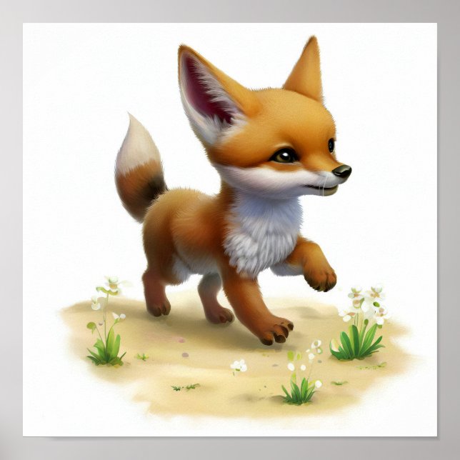 En digital målning av en Cute Jackal Poster (Framsidan)
