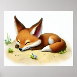 En digital målning av en Cute Jackal Poster