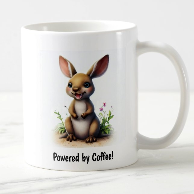 En digital målning av en Cute Kangaroo Kaffemugg (Skapare uppladdad)