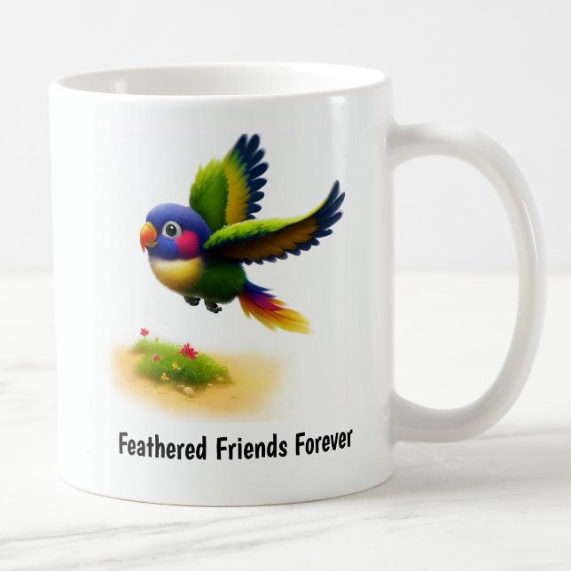 En digital målning av en Cute Mitchells Lorikeet Kaffemugg (Skapare uppladdad)