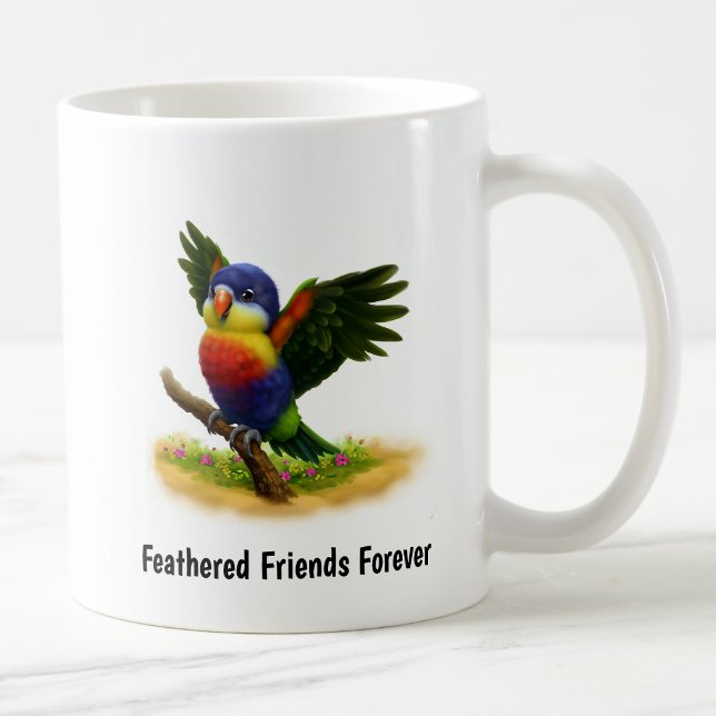 En digital målning av en Cute Mitchells Lorikeet Kaffemugg (Skapare uppladdad)