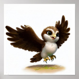 En digital målning av en Cute Osprey Poster