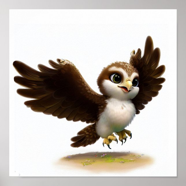 En digital målning av en Cute Osprey Poster (Framsidan)