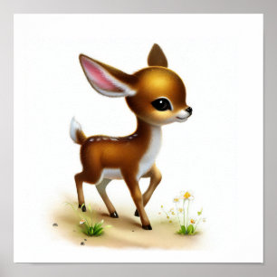 En digital målning av en Cute Young Impala Poster