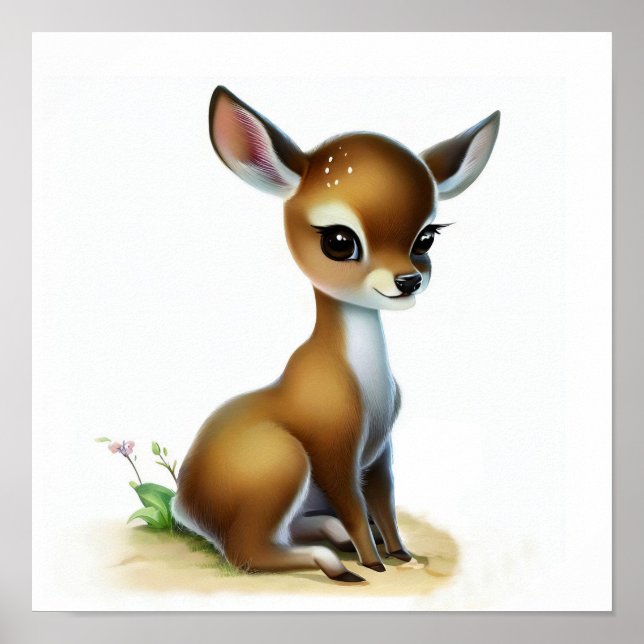 En digital målning av en Cute Young Impala Poster (Framsidan)