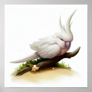 En digital målning av en Major Mitchells Cockatoo Poster