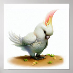 En digital målning av en Major Mitchells Cockatoo Poster