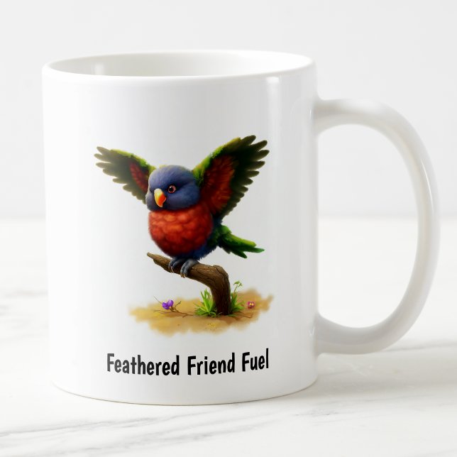 En digital målning av en Mount Apo-lorikit Kaffemugg (Skapare uppladdad)