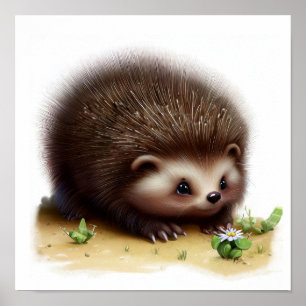 En digital målning av en nordamerikansk porcupin poster