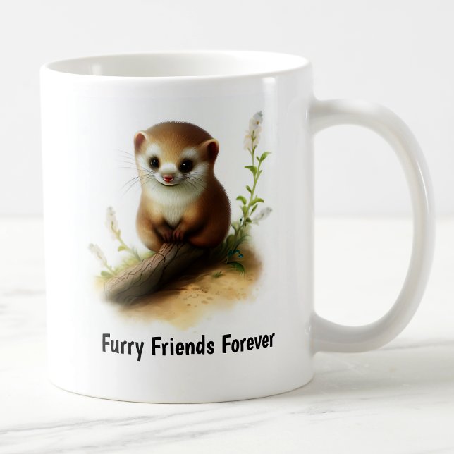 En digital målning av en söt dvärgvessla kaffemugg (Skapare uppladdad)