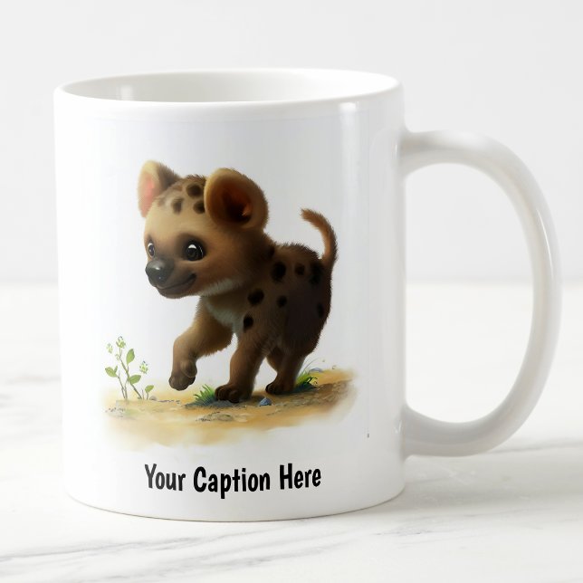 En digital målning av en söt hyena kaffemugg (Skapare uppladdad)