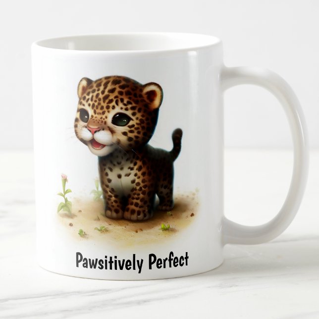 En digital målning av en söt jaguar kaffemugg (Skapare uppladdad)