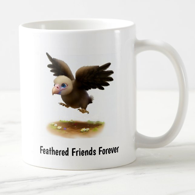 En digital målning av en söt kondor kaffemugg (Skapare uppladdad)