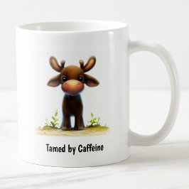 En digital målning av en söt ung älg kaffemugg