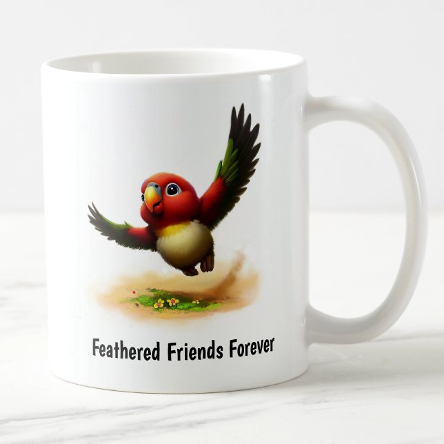 En digital målning av ett Cute Collated Lory Kaffemugg (Skapare uppladdad)