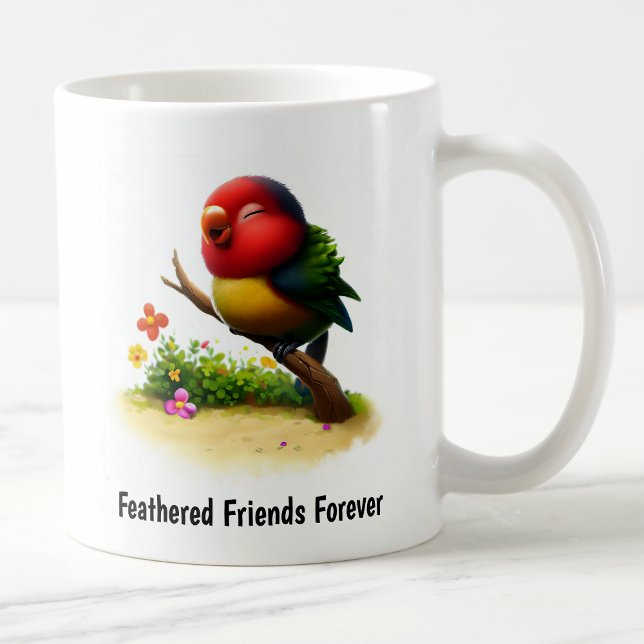 En digital målning av ett Cute Collated Lory Kaffemugg (Skapare uppladdad)